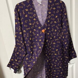 Avon Geometric Purple and Yellow Kimono